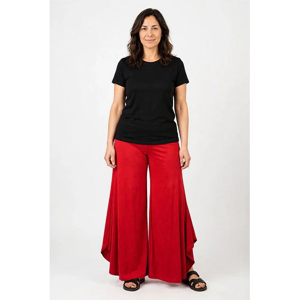 Pantalón palazzo algodón Valencia Rojo L-3XL 1