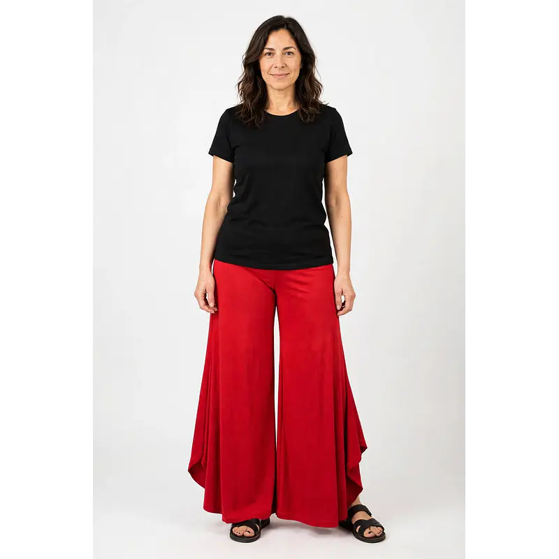 Pantalón palazzo algodón Valencia Rojo L-3XL
