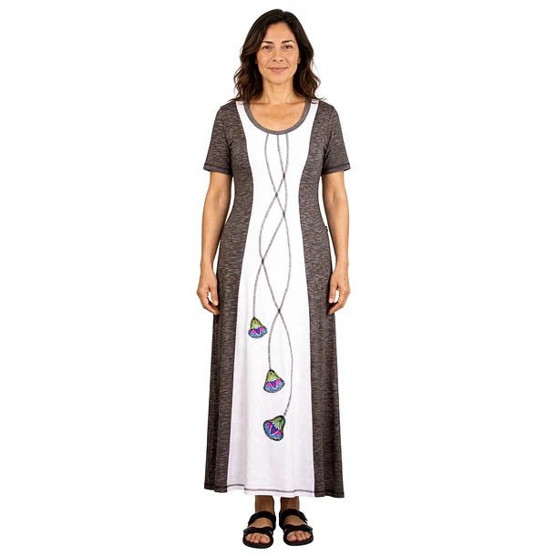 Vestido Mary GRIS BLANCO 1