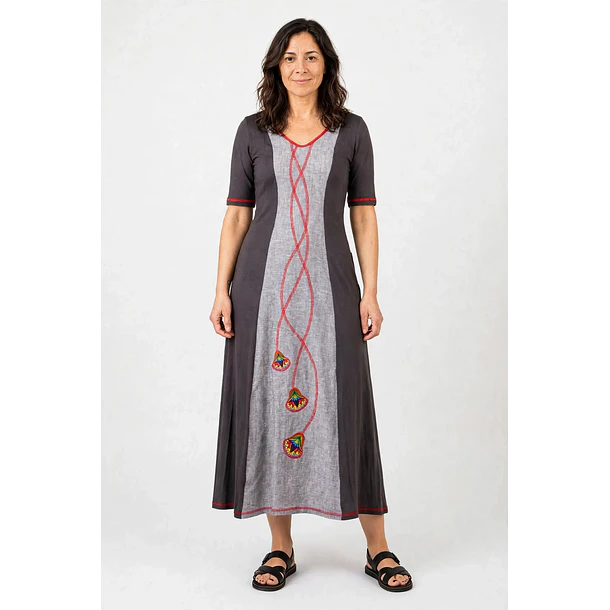 Vestido Mary detalles rojo TALLA S ks20 1