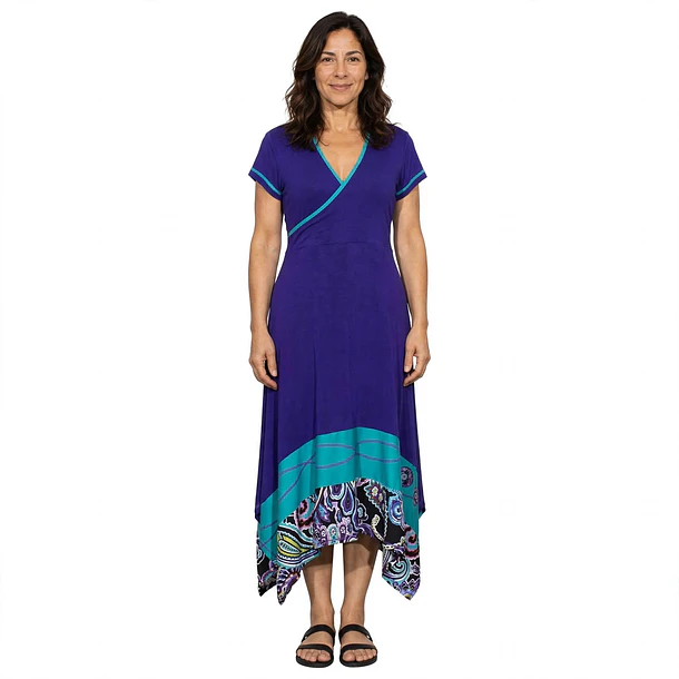 Vestido Sevilla Morado Turquesa  1