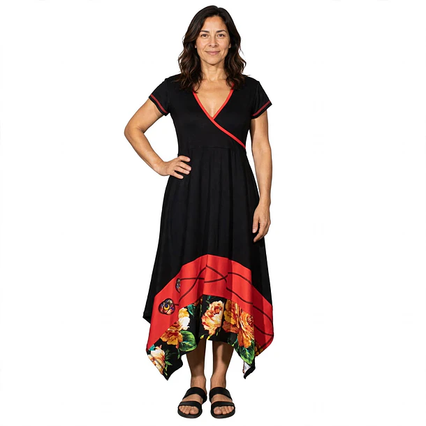  Vestido Sevilla Negro rojo  1