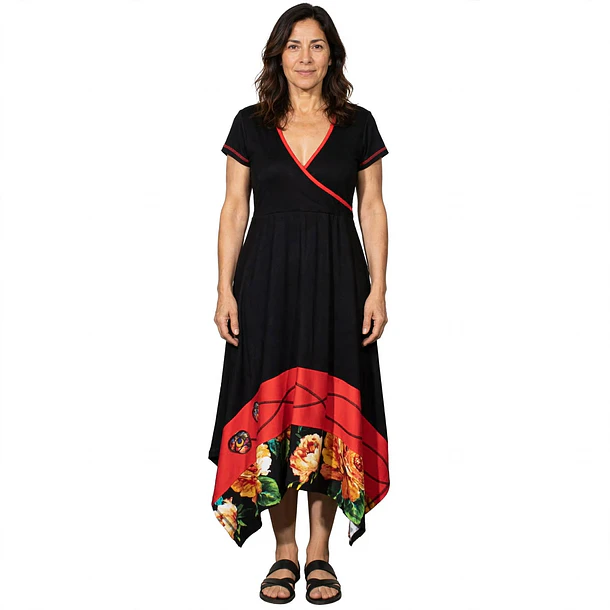  Vestido Sevilla Negro rojo  2