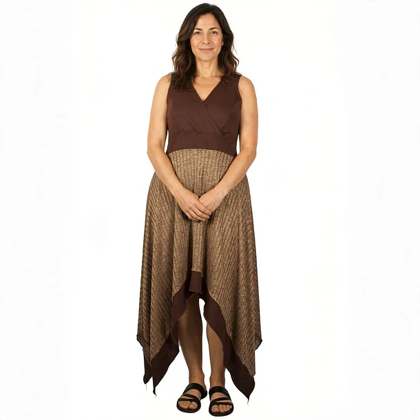 Vestido Flavia tierra asimetrico XL 2