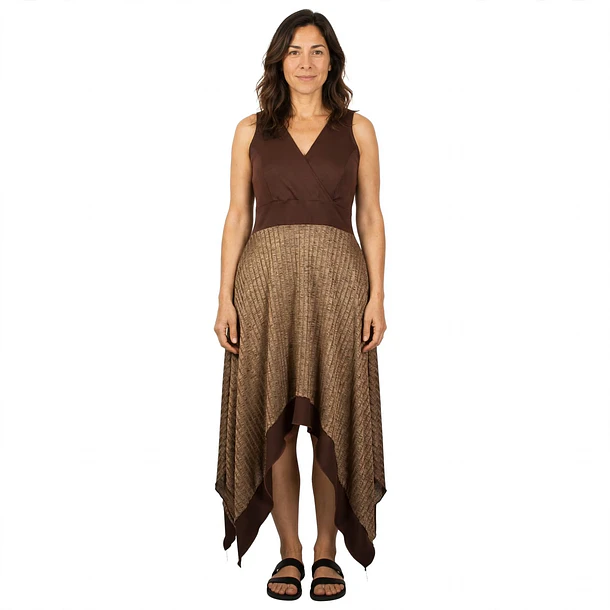 Vestido Flavia tierra asimetrico XL 1