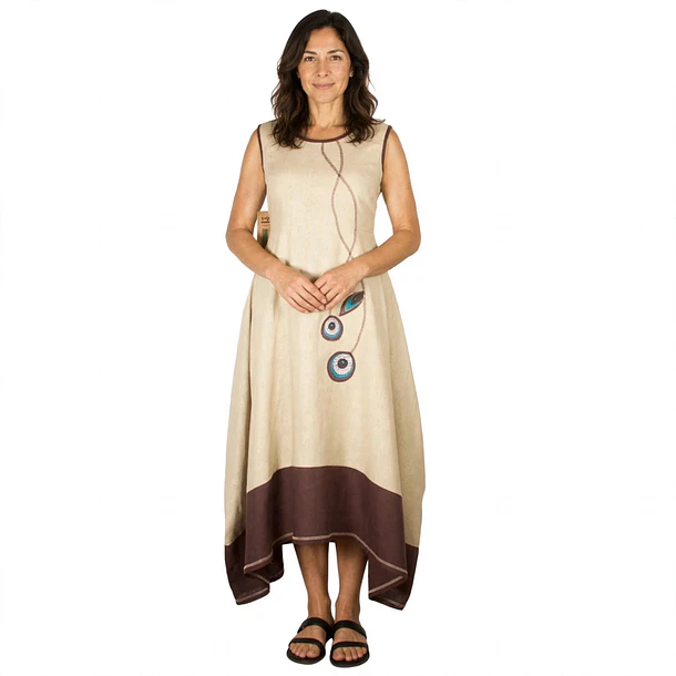 Vestido Tupahue lino tierra S-M 2