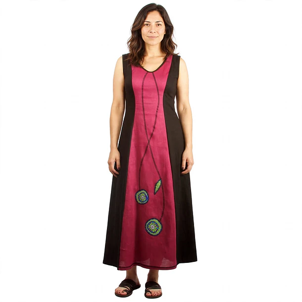Vestido Icalma lino rojo S 1