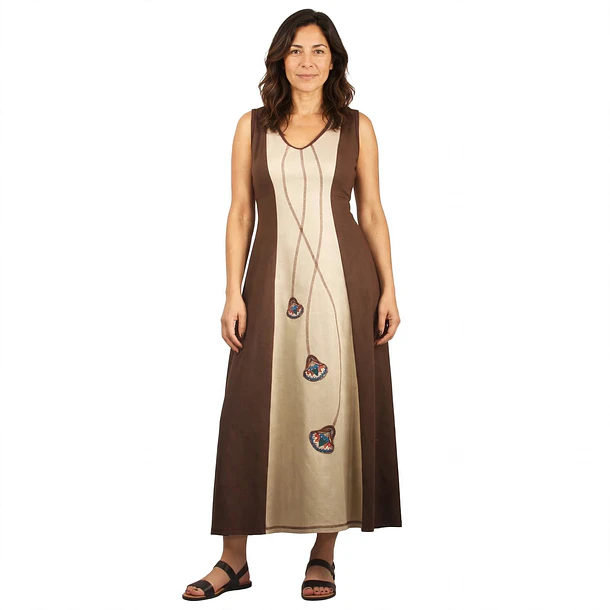 Vestido Icalma lino Cafe  1