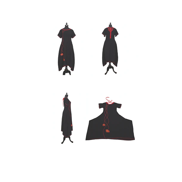 Vestido Bruma Negro Rojo | Edición limitada 8