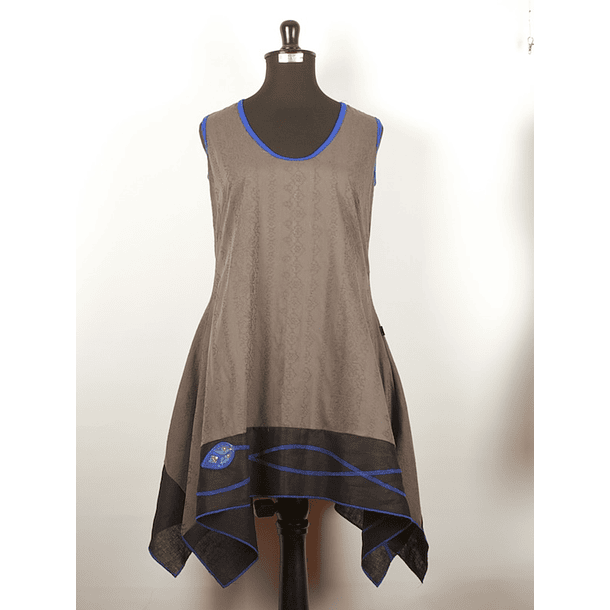 Vestido Giglia gris bordado k16
