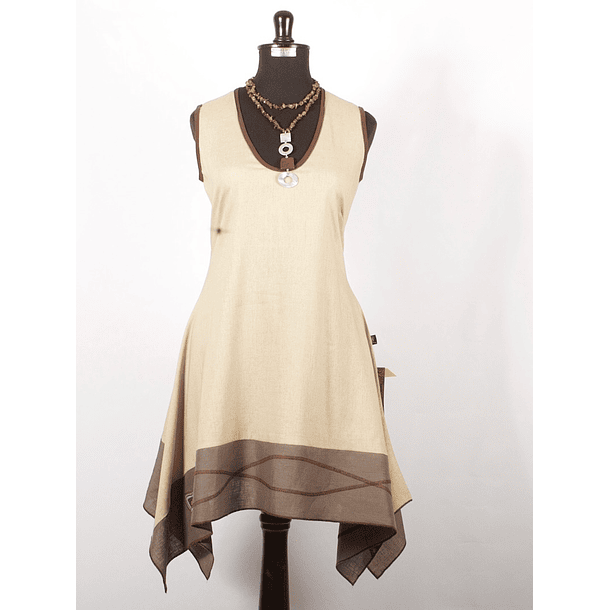 Vestido giglia lino crudo k16