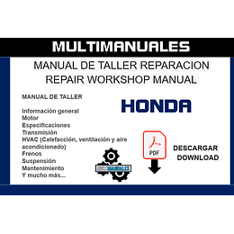 Manual De Taller Servicio Honda Crv 1997-2000 Ingles