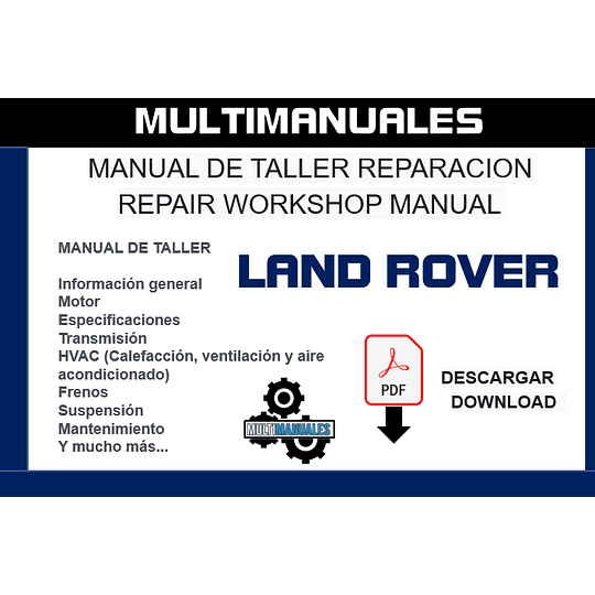 Manual De Taller Land Rover Discovery 1 300 tdi Apartir 1995 Español