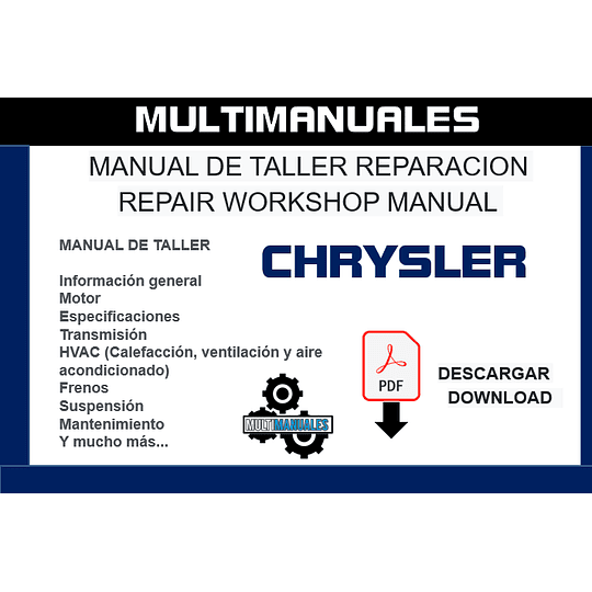 Manual De Taller Chrysler Pt Cruiser 2003 Ingles