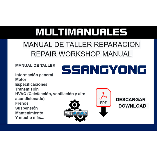 Manual De Taller Ssangyong Actyon Sports 2016 2017 2018 2019