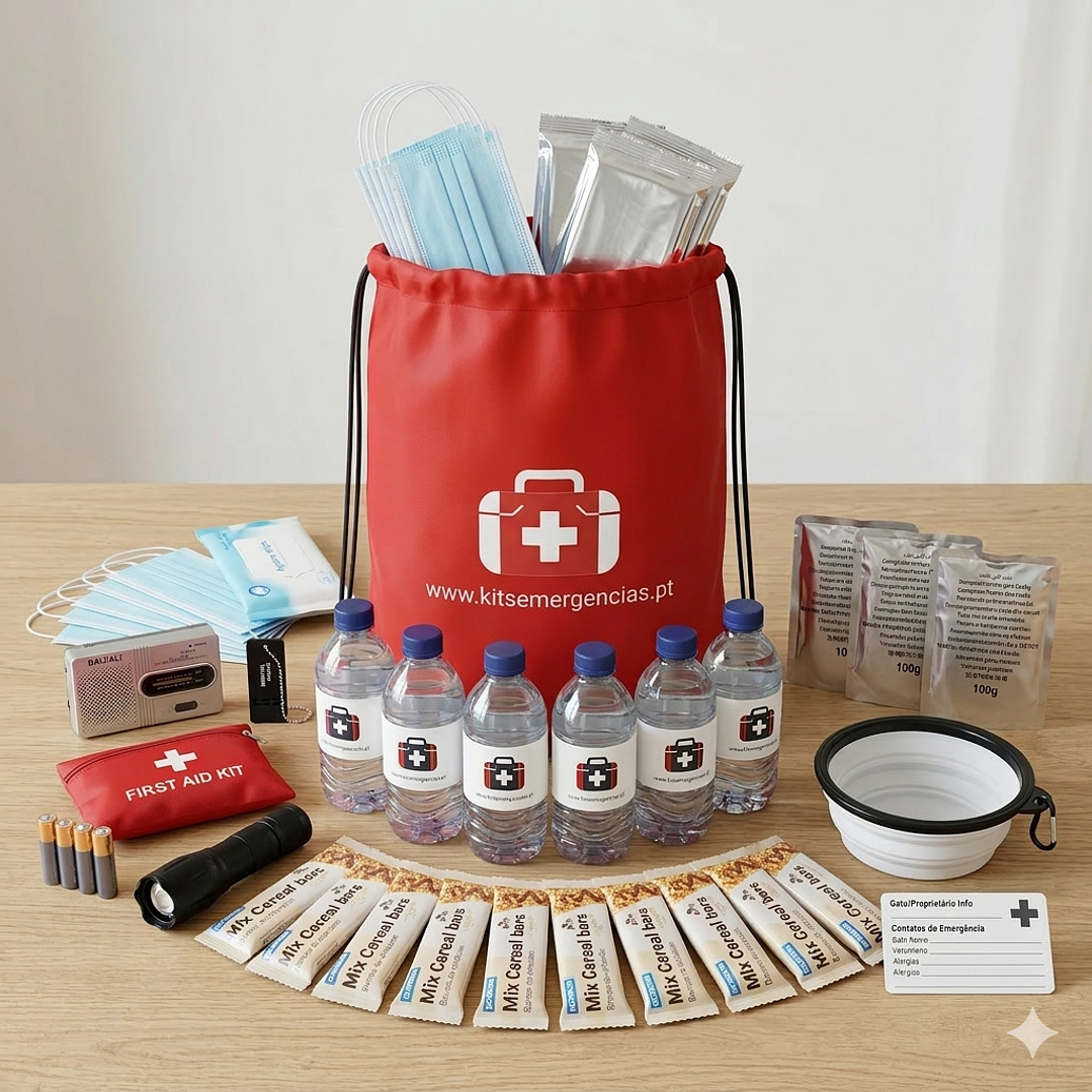 Kit de Emergência Pet Friendly – Gatos (para 2 adultos + 1 gato) 1