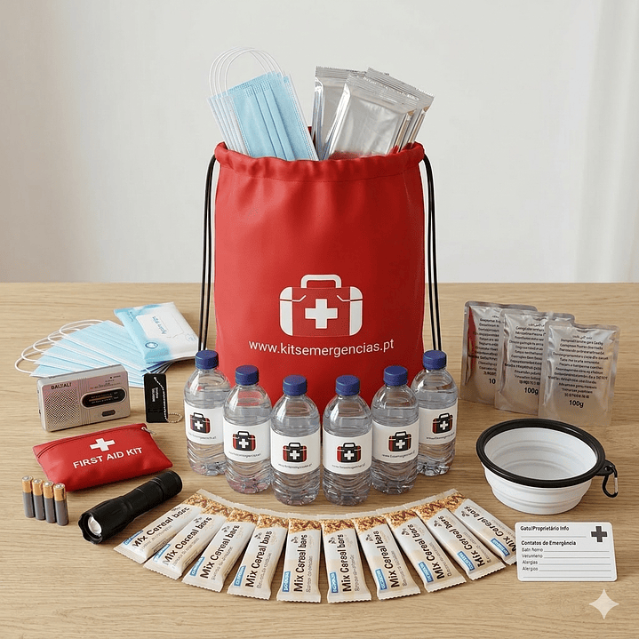 Kit de Emergência Pet Friendly – Gatos (para 2 adultos + 1 gato) 1
