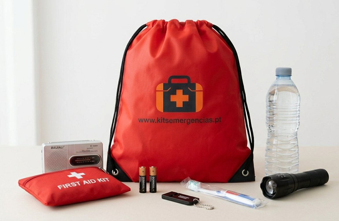 Detalhe de itens úteis do Kit Básico de Emergência