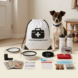 Kit de Emergência para Cão — 2 Adultos + 1 Cão