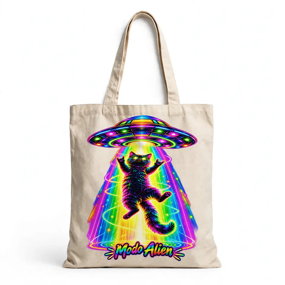 PNG Gato Alienígena Modo Alien | Gato Espacial Psicodélico Neón 2