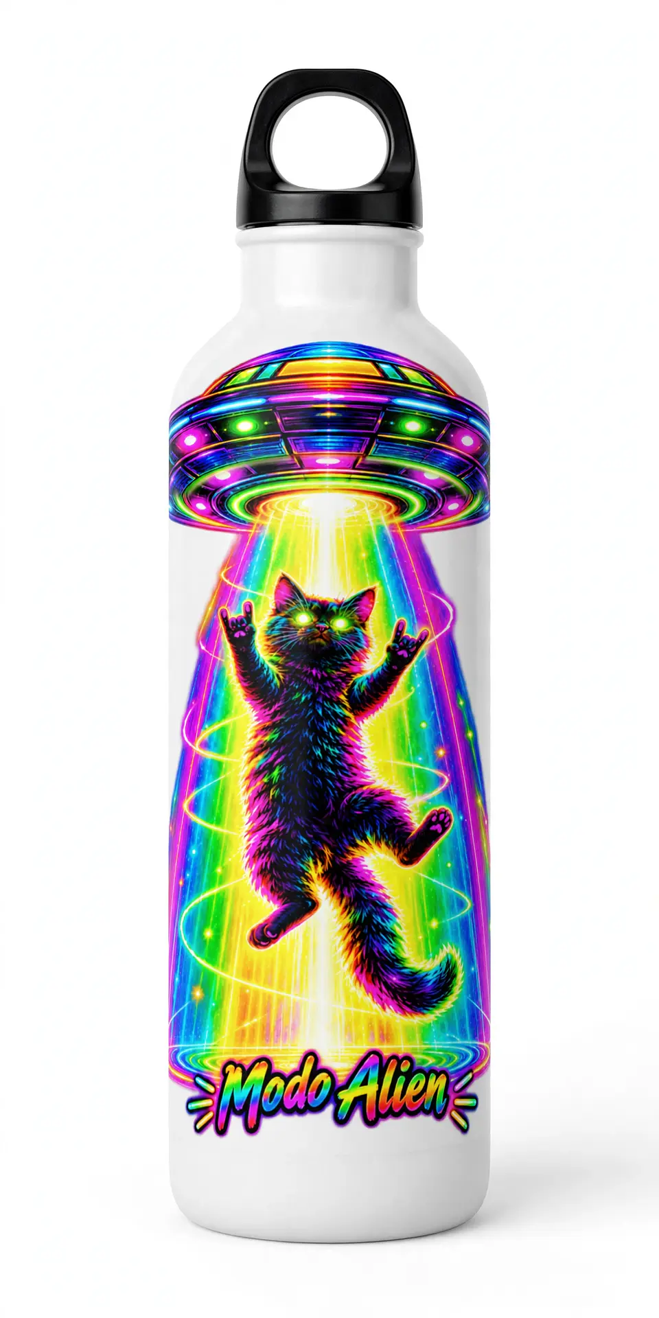PNG Gato Alienígena Modo Alien | Gato Espacial Psicodélico Neón 5