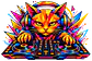 Pack Gato DJ PNG | Diseños Coloridos para Estampar Poleras, tazas, Polerones, sudaderas. - Thumbnail 7