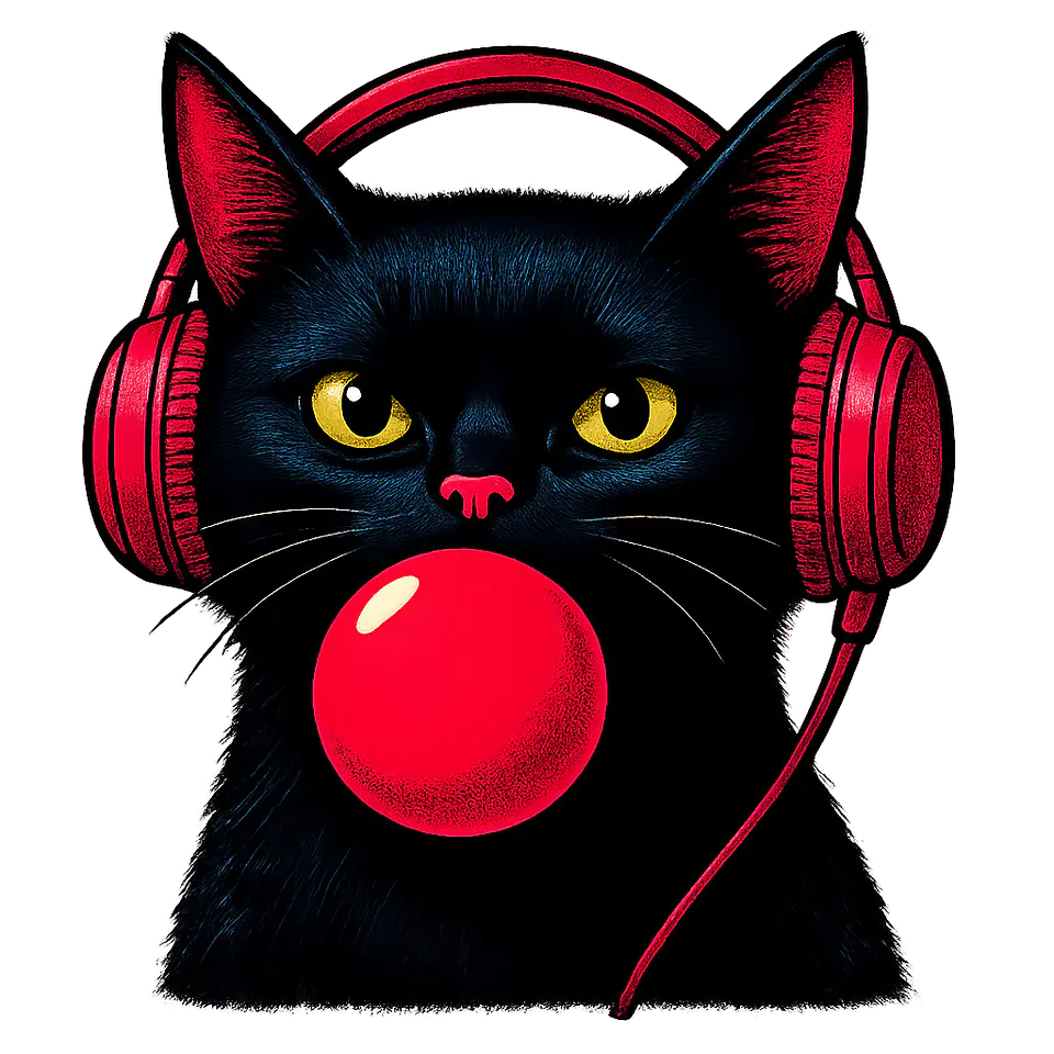 Pack Gato DJ PNG | Diseños Coloridos para Estampar Poleras, tazas, Polerones, sudaderas. 8