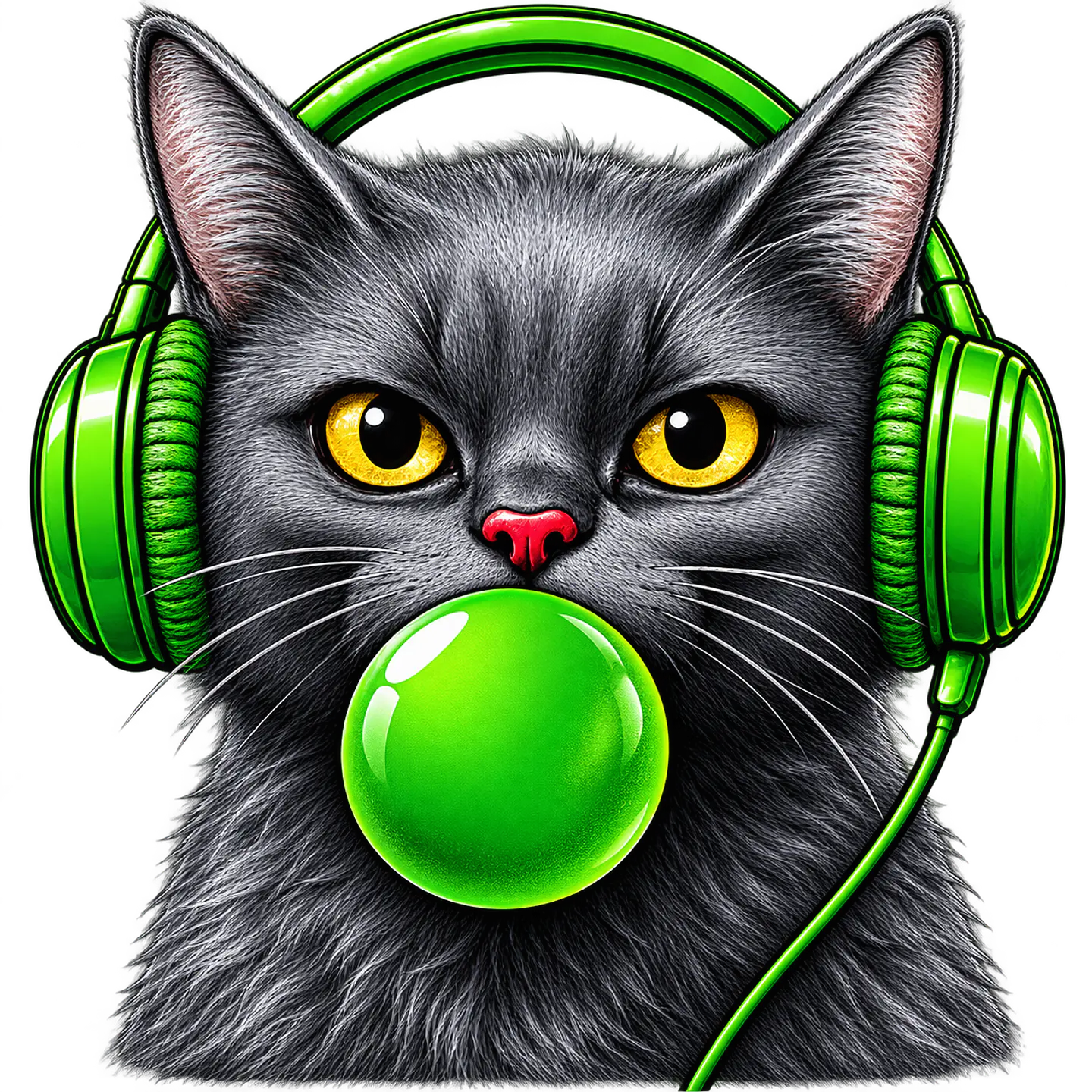 Pack Gato DJ PNG | Diseños Coloridos para Estampar Poleras, tazas, Polerones, sudaderas. 9