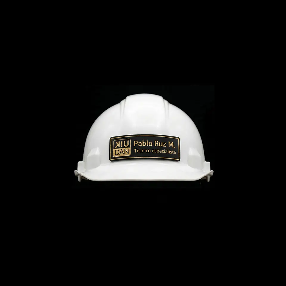Placa de identificación para casco personalizado 4