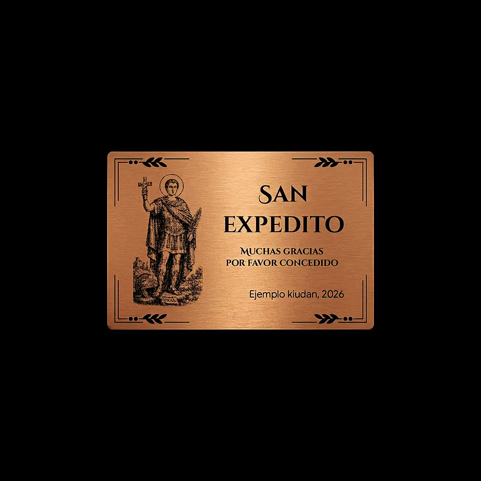 Placa Religiosa de Agradecimiento | San Expedito 3