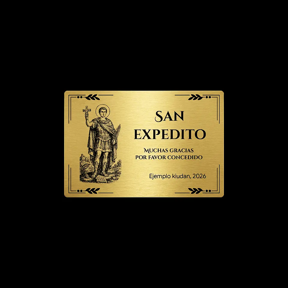 Placa Religiosa de Agradecimiento | San Expedito 1