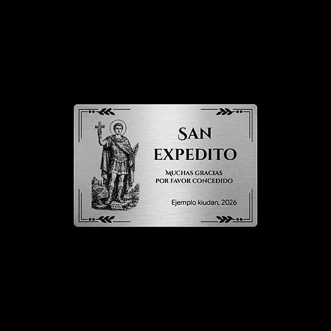 Placa Religiosa de Agradecimiento | San Expedito