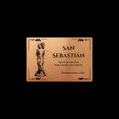 Placa Religiosa de Agradecimiento | San Sebastián
