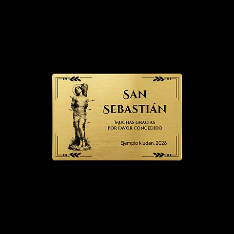 Placa Religiosa de Agradecimiento | San Sebastián