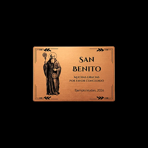 Placa Religiosa de Agradecimiento | San Benito