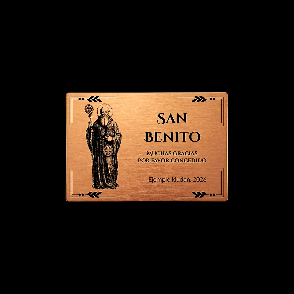 Placa Religiosa de Agradecimiento | San Benito 2