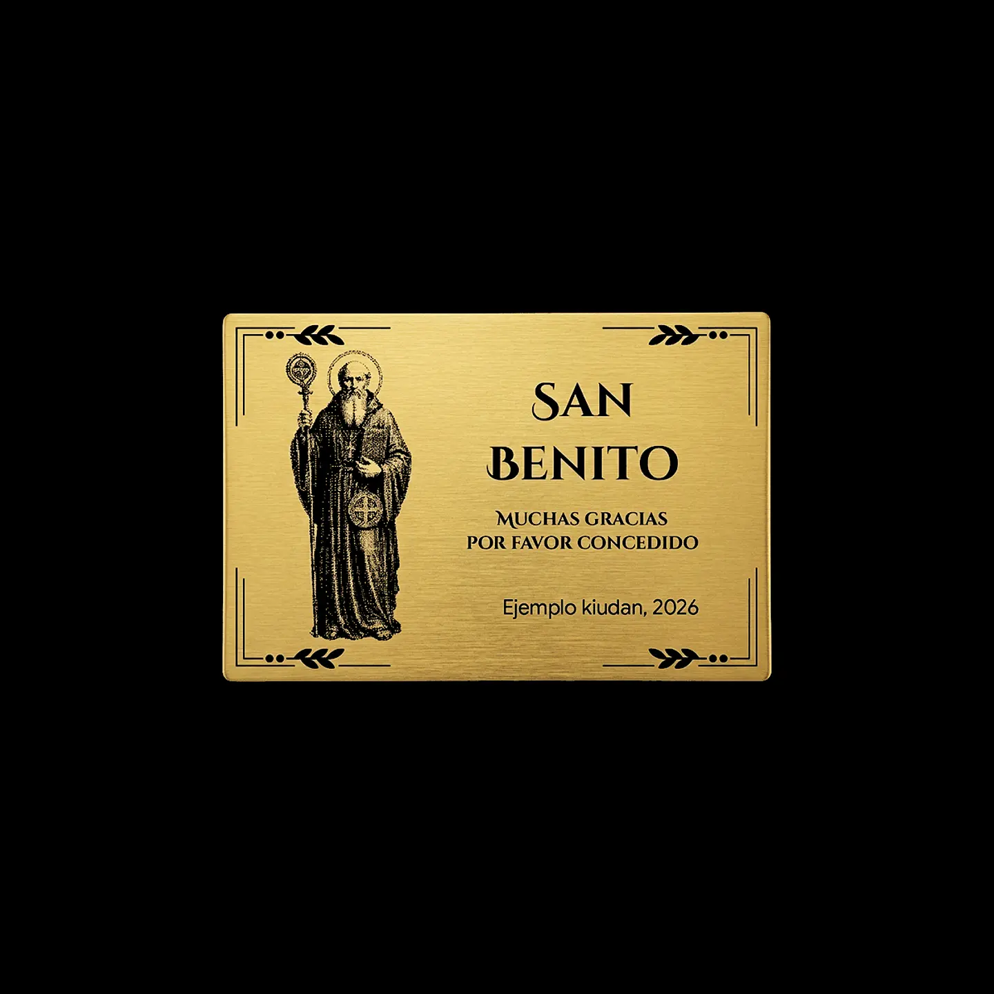Placa Religiosa de Agradecimiento | San Benito 3