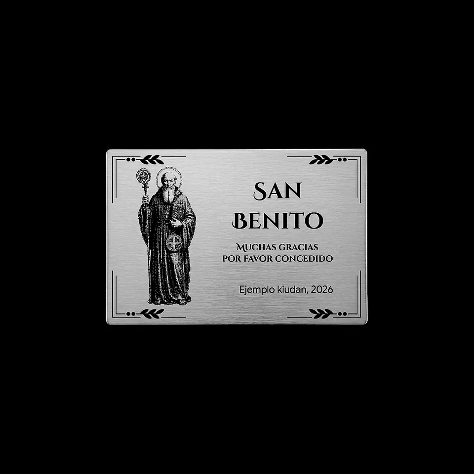 Placa Religiosa de Agradecimiento | San Benito 1