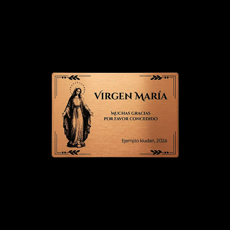Placa Religiosa de Agradecimiento | Virgen María 2