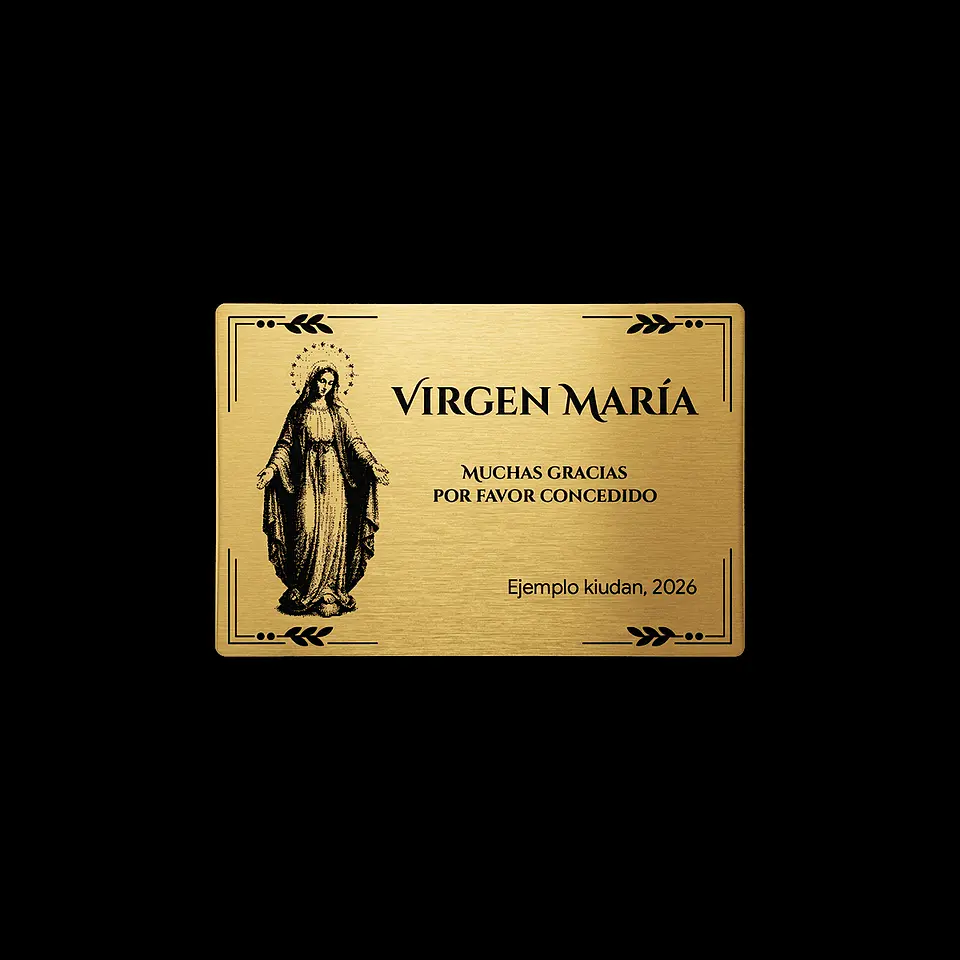 Placa Religiosa de Agradecimiento | Virgen María 1