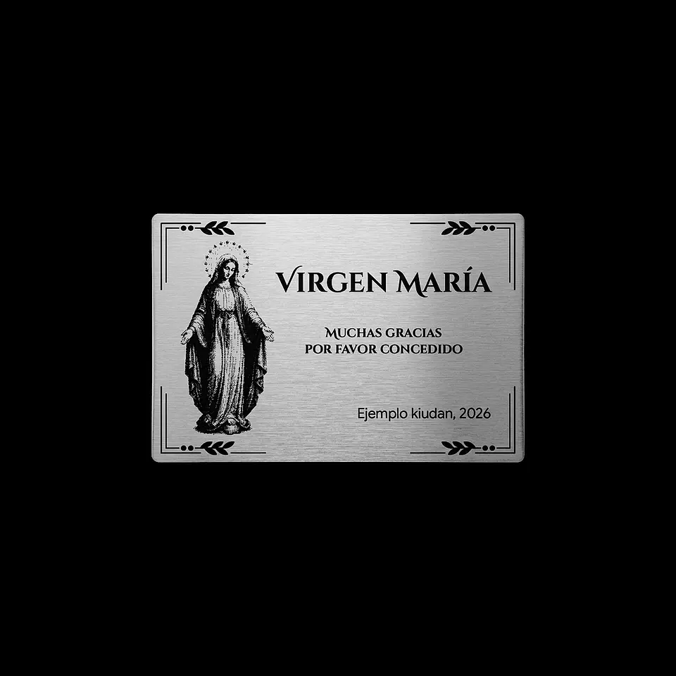 Placa Religiosa de Agradecimiento | Virgen María 3