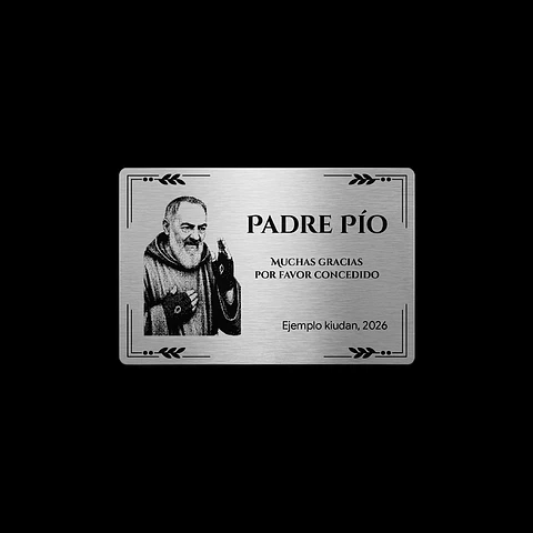 Placa Religiosa de Agradecimiento | Padre Pío