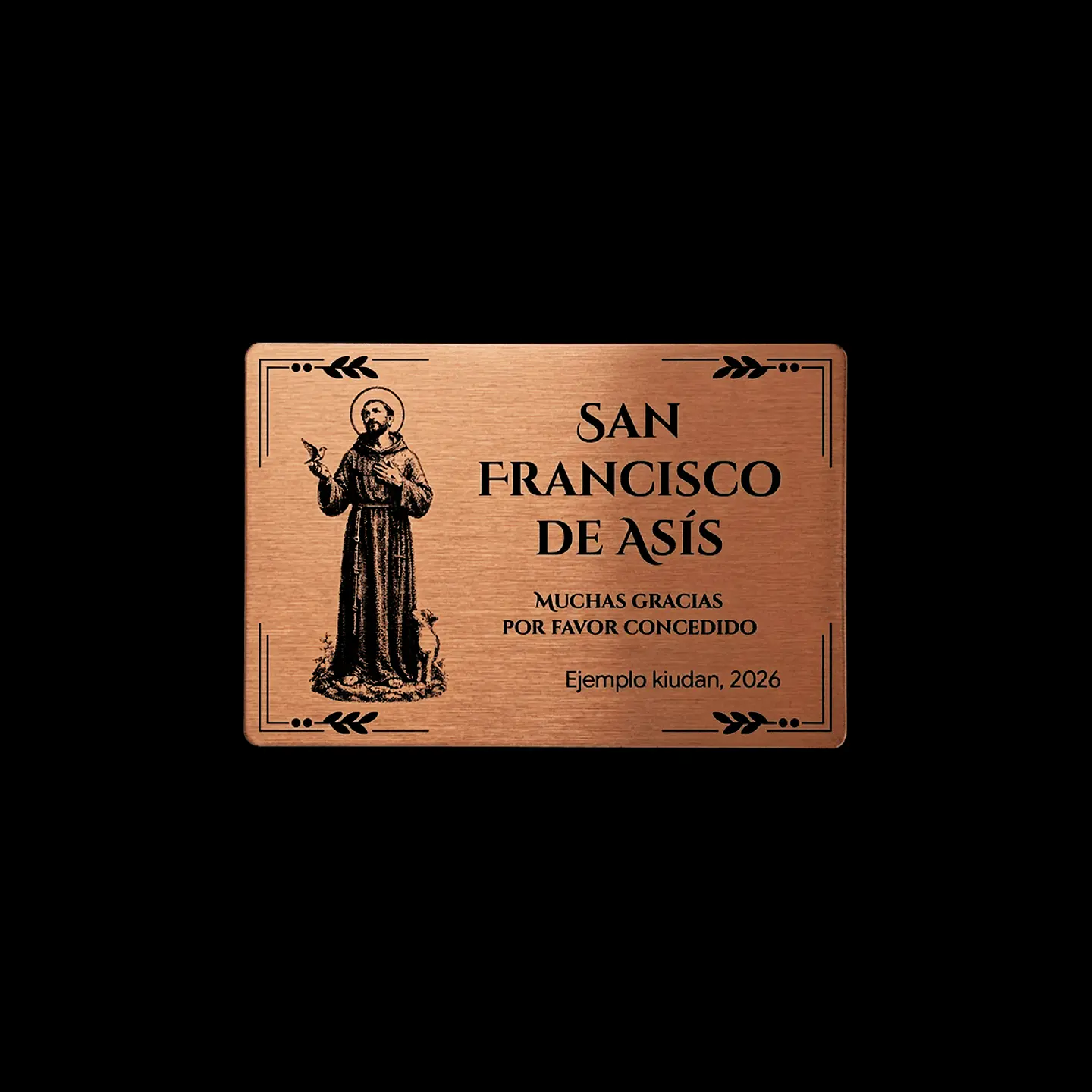 Placa Religiosa de Agradecimiento | San Francisco de Asís 1