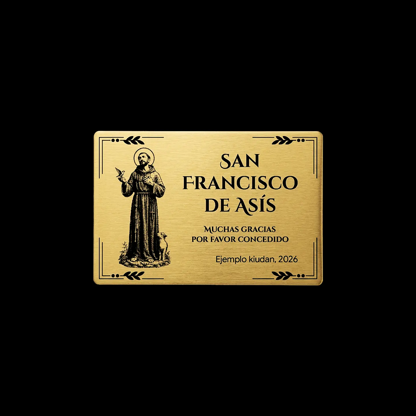 Placa Religiosa de Agradecimiento | San Francisco de Asís 2