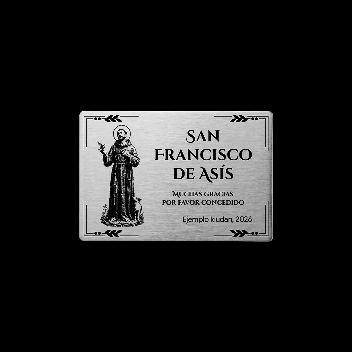 Placa Religiosa de Agradecimiento | San Francisco de Asís 3