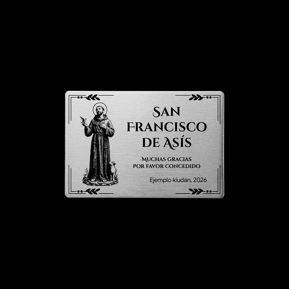 Placa Religiosa de Agradecimiento | San Francisco de Asís 3