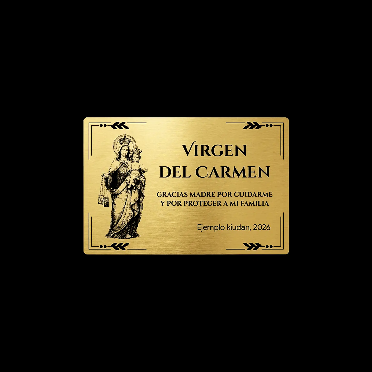 Placa Religiosa de Agradecimiento | Virgen del Carmen 3