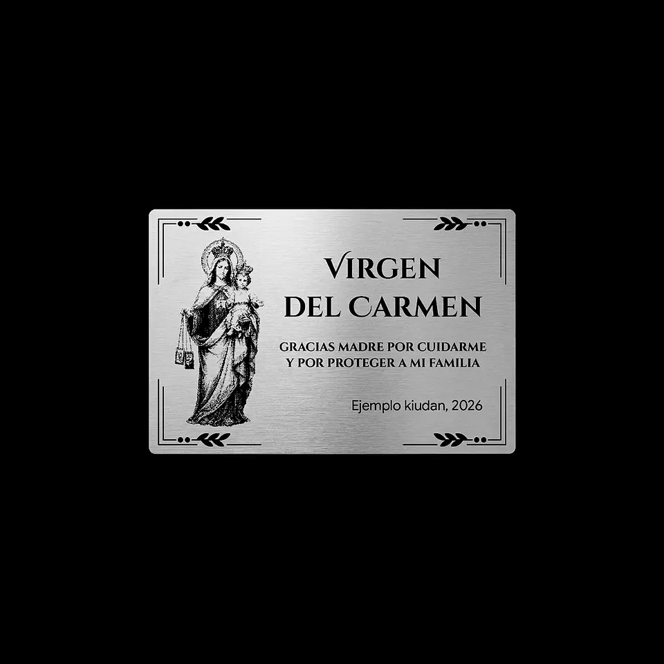 Placa Religiosa de Agradecimiento | Virgen del Carmen 2
