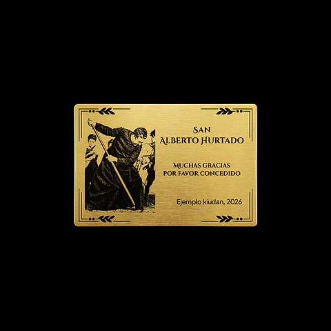 Placa Religiosa de Agradecimiento | San Padre Hurtado
