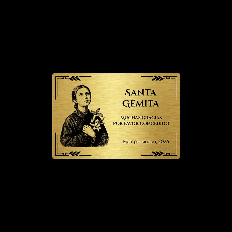 Placa Religiosa de Agradecimiento | Santa Gemita 1